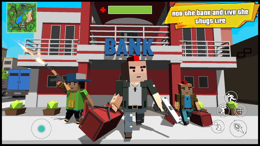 Blocky Dude Gangster Auto City - Gameplay image of android game