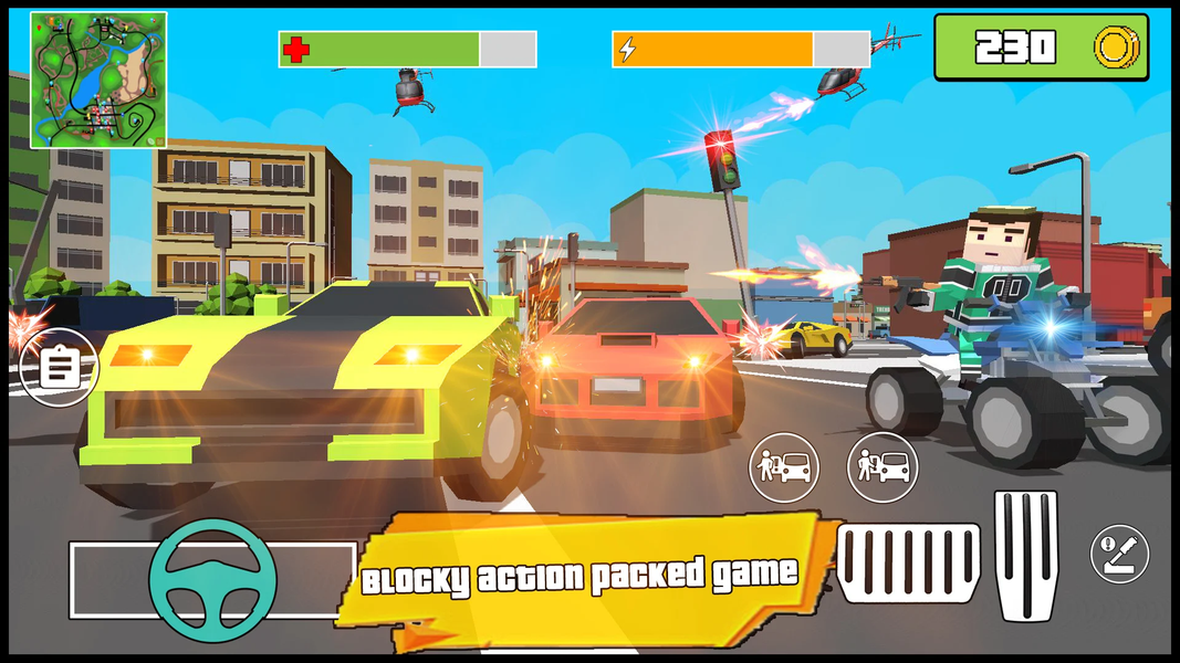 Blocky Dude Gangster Auto City - Gameplay image of android game