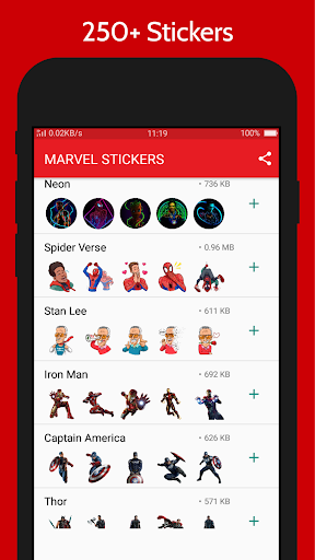 Marvel Stickers WASticker - Image screenshot of android app