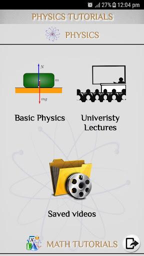 Physics - Tutorials - Lectures - Image screenshot of android app