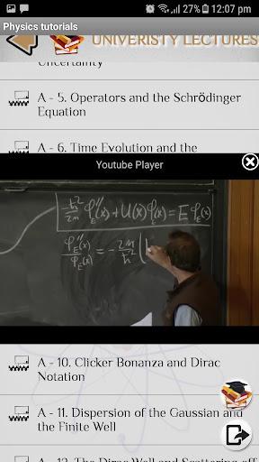 Physics - Tutorials - Lectures - Image screenshot of android app