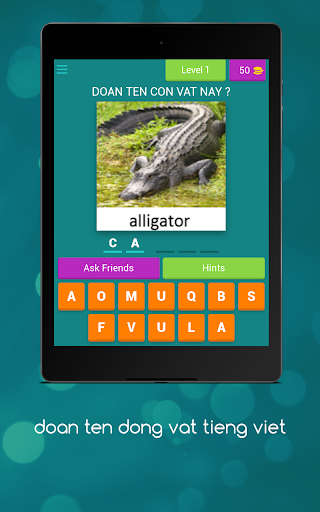 đoán tên động vật tiếng việt - Image screenshot of android app