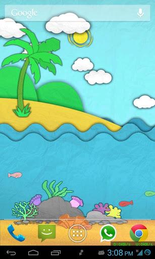 Paper Sea Live Wallpaper Free - Image screenshot of android app
