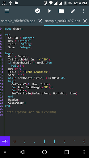 Pascal N-IDE - Editor Compiler - Image screenshot of android app