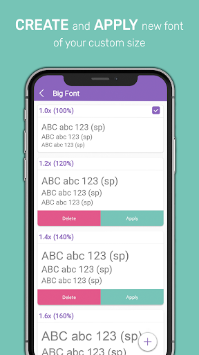 Bigger Mobile Fonts - Image screenshot of android app