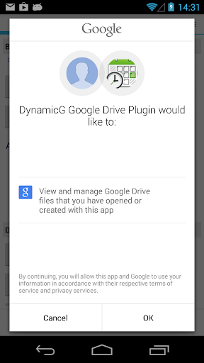 DynamicG Google Drive Plugin - Image screenshot of android app