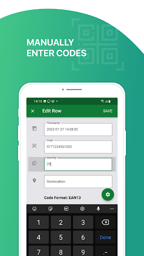 Scan to Excel - QR & Barcode - عکس برنامه موبایلی اندروید