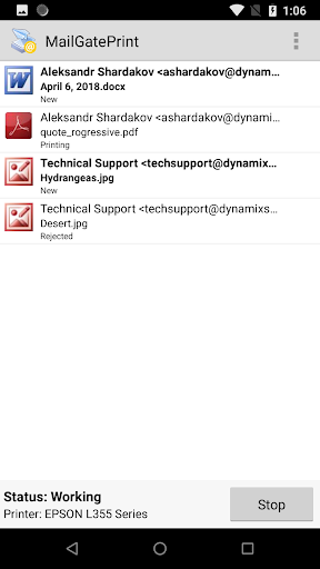 MailGatePrint - Email-based Print Server - عکس برنامه موبایلی اندروید