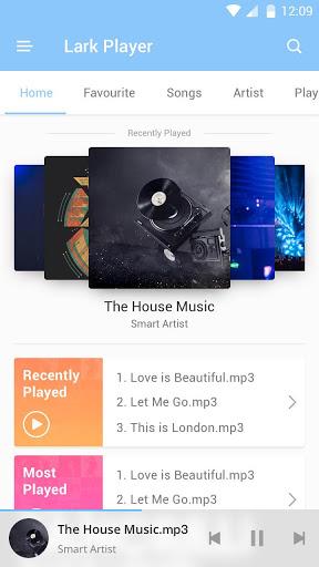 Lark Player Theme - Blue - Image screenshot of android app