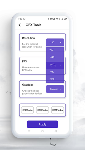 GFX Tool : Game Booster - عکس برنامه موبایلی اندروید