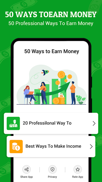 50 Ways To Earn Money - عکس برنامه موبایلی اندروید