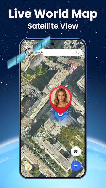 Live World Map: Satellite View - عکس برنامه موبایلی اندروید