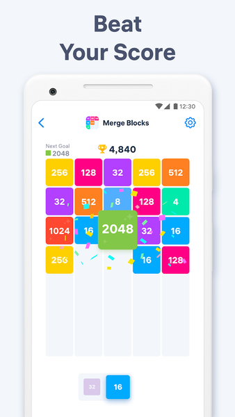 Merge Blocks - number game - Gameplay image of android game