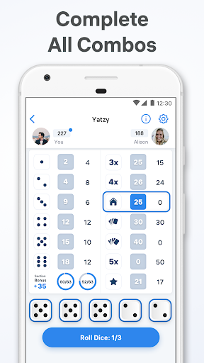 Yatzy Match - dice board game - Image screenshot of android app