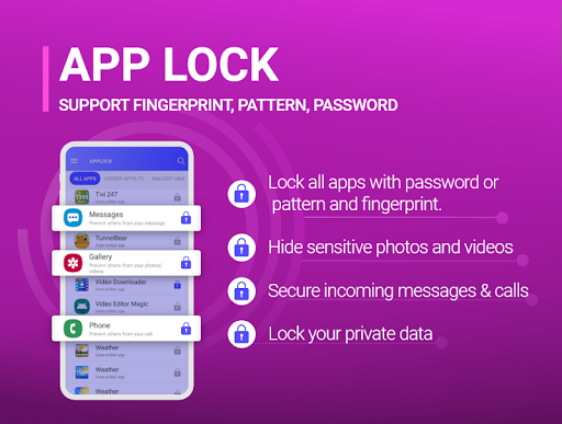 Applock - Fingerprint, passwds - عکس برنامه موبایلی اندروید