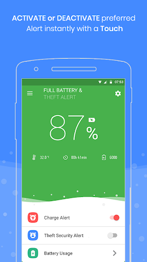 Full Battery Charge Alarm - Image screenshot of android app