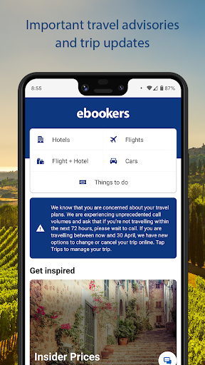 ebookers Hotels & Flights - عکس برنامه موبایلی اندروید