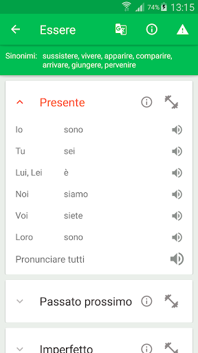 Italian Verbs: Learn & Train - Image screenshot of android app