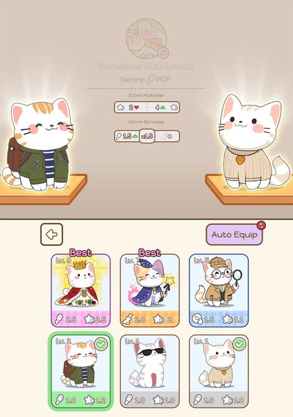 The Singing Cats - Idle Gacha - Gameplay image of android game