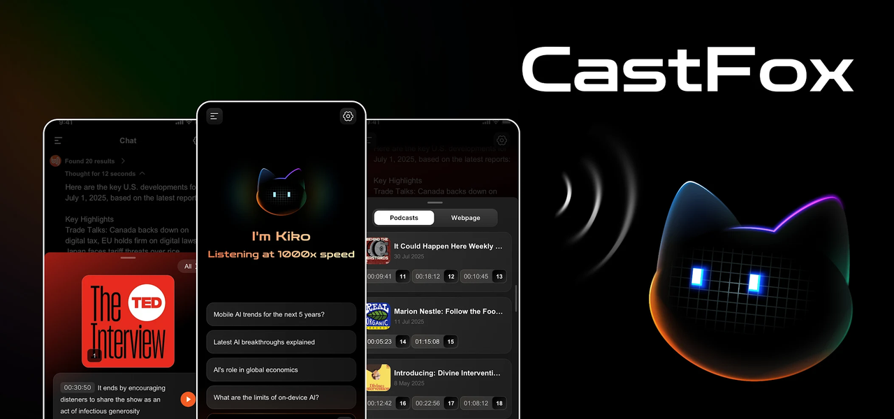 CastFox - AI Podcast Agent - عکس برنامه موبایلی اندروید