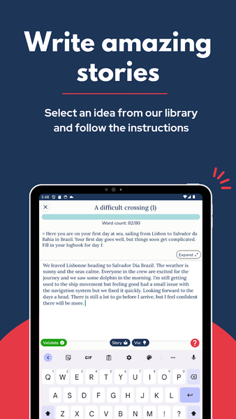 Write Better - Lorelingo - عکس برنامه موبایلی اندروید