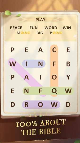 Bible Word Search - Gameplay image of android game
