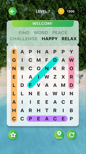 Peace Word Search - Gameplay image of android game