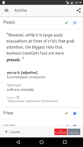 GRE Daily Vocabulary - Image screenshot of android app