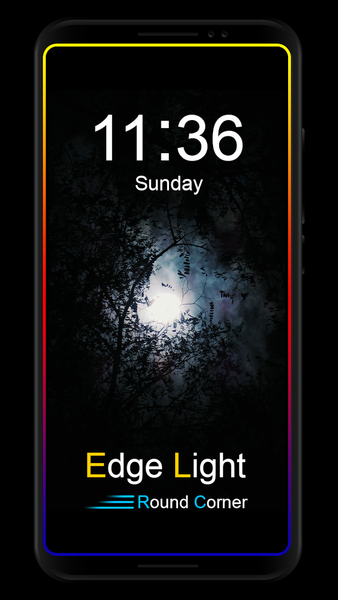 Edge lighting Notification : R - عکس برنامه موبایلی اندروید