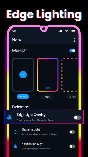Edge Lighting - Border Colors - Image screenshot of android app