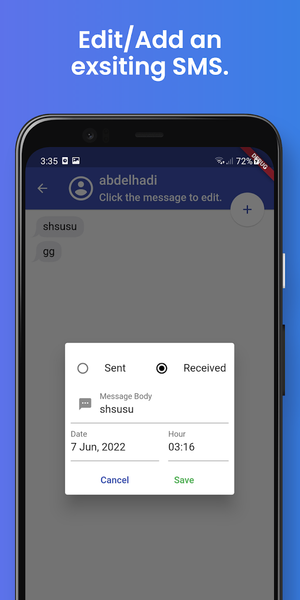 SMS Editor, Fake SMS, Backup - Image screenshot of android app