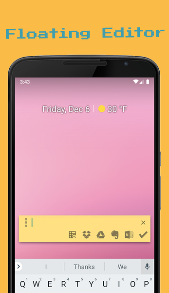 ۱Sec Note :Floating Cloud Note - عکس برنامه موبایلی اندروید