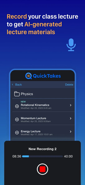 QuickTakes-AI Study Companion - Image screenshot of android app