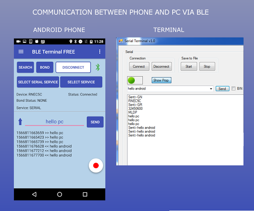 BLE Terminal - Image screenshot of android app