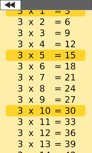 Multiplication tables - عکس برنامه موبایلی اندروید