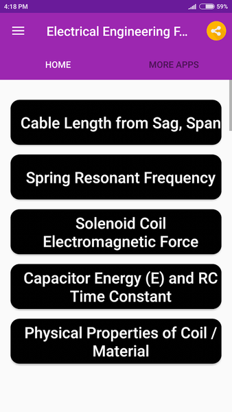 Electrical Engineering Formula - عکس برنامه موبایلی اندروید