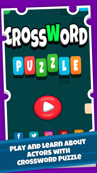 Actors Crossword Puzzle Game, - Gameplay image of android game