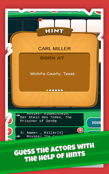 Actors Crossword Puzzle Game, - Gameplay image of android game