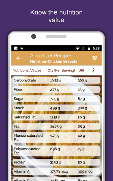 Appetizers, Snacks & Starters - Image screenshot of android app