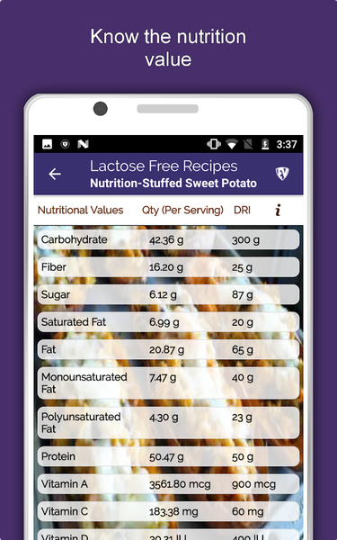 Lactose Free Food Recipes - Image screenshot of android app