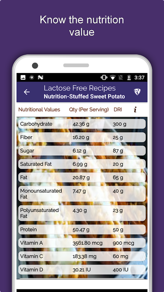 Lactose Free Food Recipes - Image screenshot of android app
