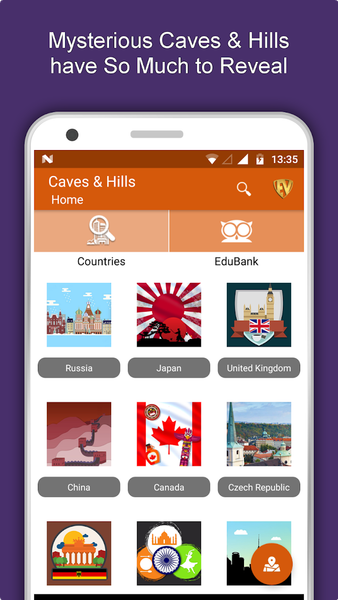 Famous Caves and Hills Travel - عکس برنامه موبایلی اندروید