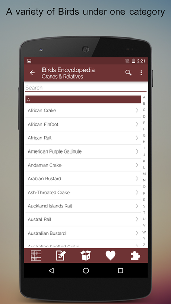 Birds Encyclopedia Offline App - Image screenshot of android app