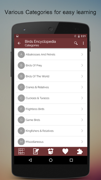 Birds Encyclopedia Offline App - عکس برنامه موبایلی اندروید