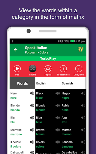 Learn Italian Language Offline - عکس برنامه موبایلی اندروید