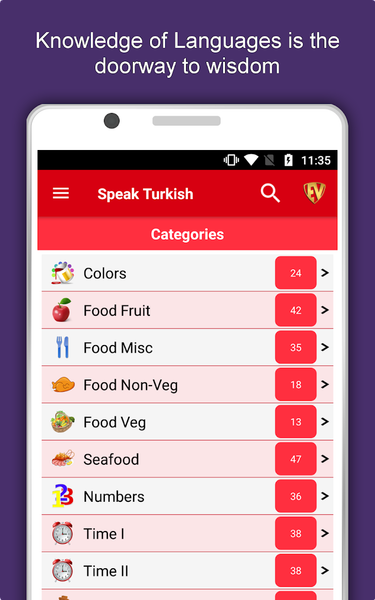 Learn Turkish Language Offline - Image screenshot of android app
