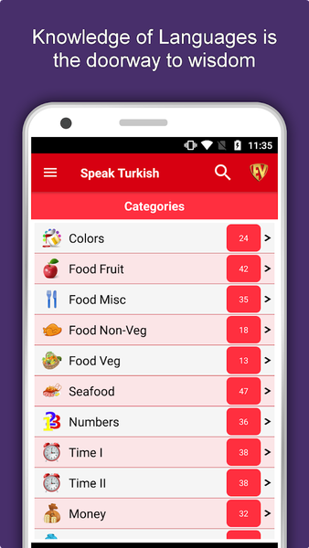 Learn Turkish Language Offline - عکس برنامه موبایلی اندروید