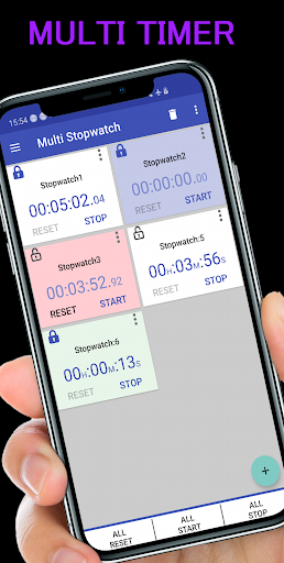 Multi Timer - Stopwatch Timer - عکس برنامه موبایلی اندروید