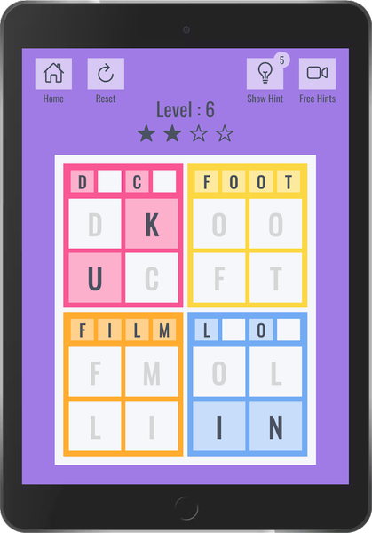 Brainy four: Four letter words - عکس بازی موبایلی اندروید