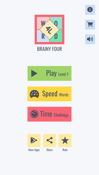 Brainy four: Four letter words - Gameplay image of android game